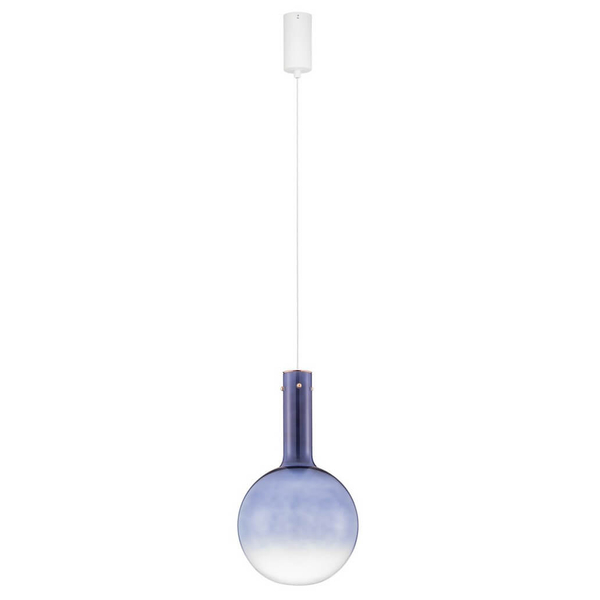 Wisząca lampa do salonu JAVIER LE44478 LED 6W 3000K bombka niebieska biała