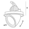 Regulowana lampa wpuszczana RUBIO H0133 Maxlight LED 10W 3000K okrągła czarny 