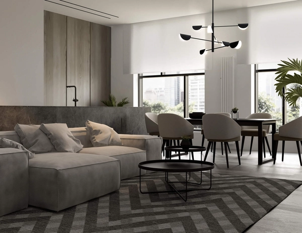 Żyrandol wiszący Mollis MOD126PL-08B do salonu czarny