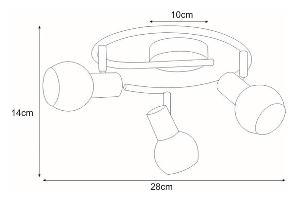 Sufitowa lampa regulowana Alpina K-C9590A/3 z kryształkami chrom