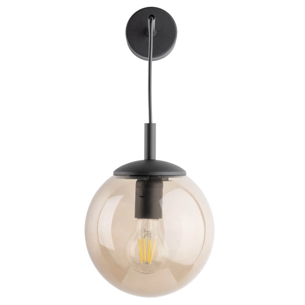 Kinkiet ścienny do gabinetu Esme 5389 bańka bursztynowy czarny