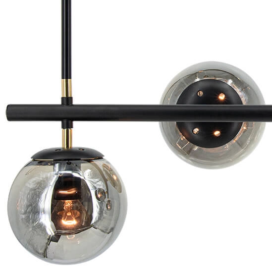 Loftowa zwisowa lampa Vega 3403/4 BL TR kulista szklana czarna