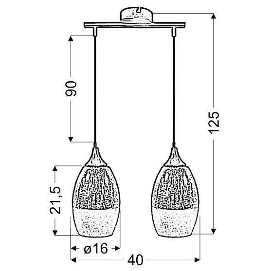 Lampa wisząca CELIA 32-51578 szklana zwis sufitowa krople łezki chrom