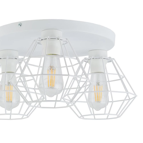 Sufitowa potrójna lampa loftowa Diamond 6214 TK Lighting druciana biała