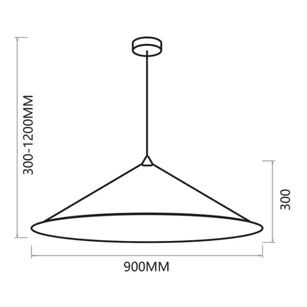 Wisząca lampa do przedpokoju MLP0647 stożek czarny