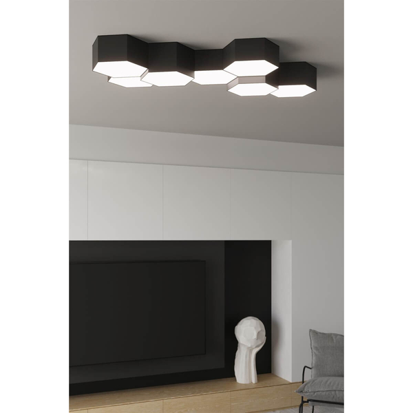 Przysufitowa lampa salonowa SL.1060 sześciokątny plafon