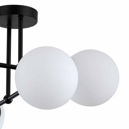 Lampa wisząca Roma LP-1345/4P BK Light Prestige szklane molekuły czarna