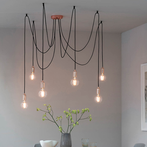Salonowa lampa wisząca pająk Studio 76580 nad stół miedziany