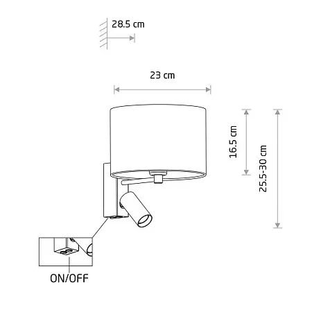 Nocny kinkiet ścienny LUSSO 11521 do sypialni czarny