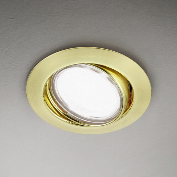 Sufitowa lampa wpuszczana z regulacją JURA 650100108 okragła mosiądz