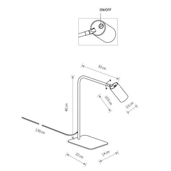 Lampa na biurko industrialna z możliwością regulacji led MONO 7703
