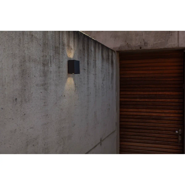 Kinkiet LAMPA ścienna GEMINI BEAMS 5104003012 Lutec kwadratowa OPRAWA elewacyjna LED 10W 3000K metalowa IP54 czarna