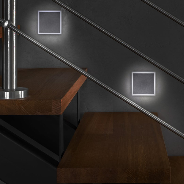 Lampa ścienna Evo EKS0910 Eko-light LED 0,6W 3000K kwadrat biały srebrny