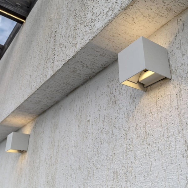 Kinkiet na taras lampa ścienna Fulton O572WL-L6W LED 6W kostka biała