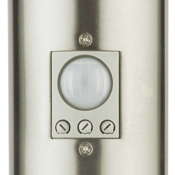 Stojąca LAMPA zewnętrzna BOSTON 3159S Globo ogrodowa OPRAWA słupek z czujnikiem ruchu IP44 stal nierdzewna biały przezroczysty