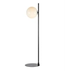 Salonowa lampa podłogowa Dione loft kula biała czarna