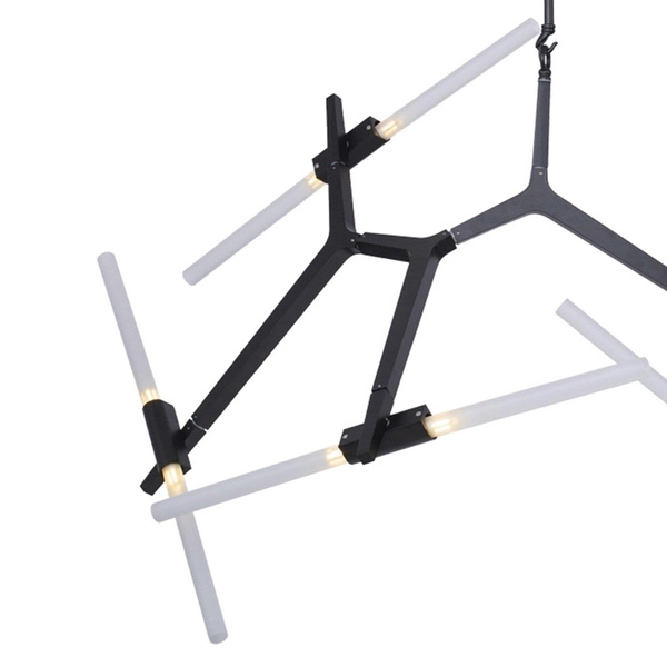 Lampa wisząca futurystyczna Sticks ST-1001-6 black Step do salonu czarna