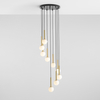 Lampa wisząca Riu 1103N1 Aldex kaskada 9-płomienna zwis czarny mosiądz