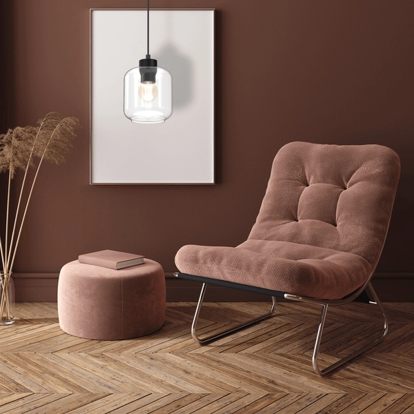 Lampa wisząca Sombra MLP8367 szklana przezroczysta czarna