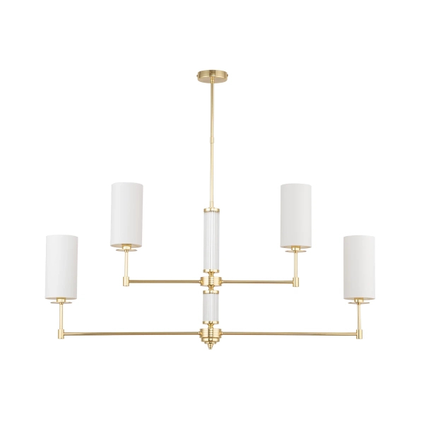 Lampa wisząca do salonu Empoli EMP-ZWL-4 (Z) tuby białe mosiądz