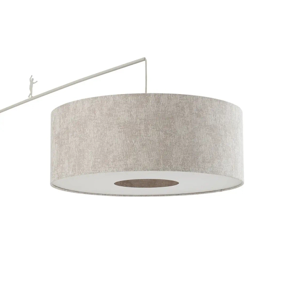 Podłogowa lampa do salonu POISE 11685 tuba tkanina szara