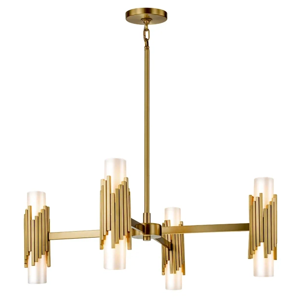 Metalowa lampa wisząca Marvela MARVELE8-AB-OPAL tubki mosiądz