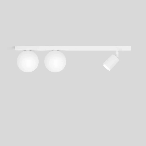 Sufitowa lampa kulista ANDI białe szklane kule reflektorek regulowany tubka K-5495
