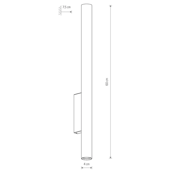 Kinkiet stick podłużny góra dół Fourty 10893 Nowodvorski tuba jedwabisty grafit