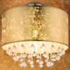 Plafon LAMPA sufitowa AMY 15187D3 Globo okrągła OPRAWA abażurowa z kryształkami glamour crystal złota przezroczysta
