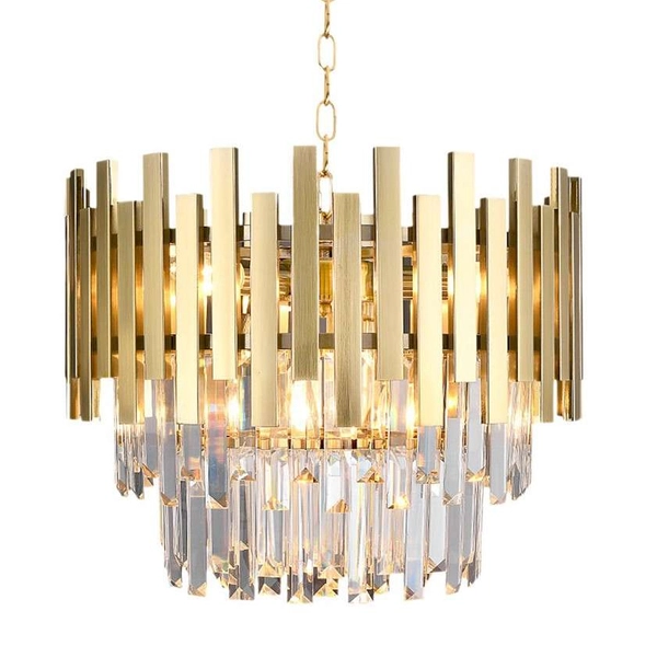 Glamour LAMPA wisząca ASPEN ML5999 Milagro okrągła OPRAWA metalowy ZWIS na łańcuchu złoty