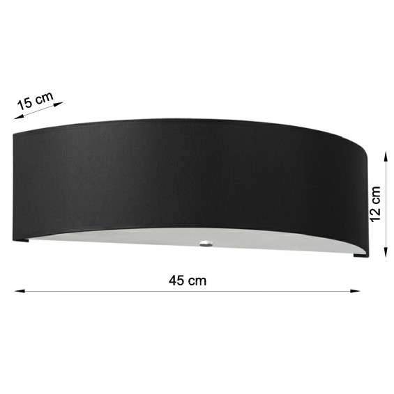 Kinkiet LAMPA ścienna SKALA SL.0764 półokrągła OPRAWA abażurowa czarna