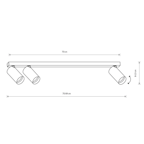 Lampa sufitowa Mono 7811 regulowane reflektorki do salonu białe