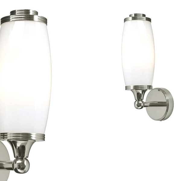 Szklana lampa przyścienna BATH-ELIOT1-PC IP44 retro chrom
