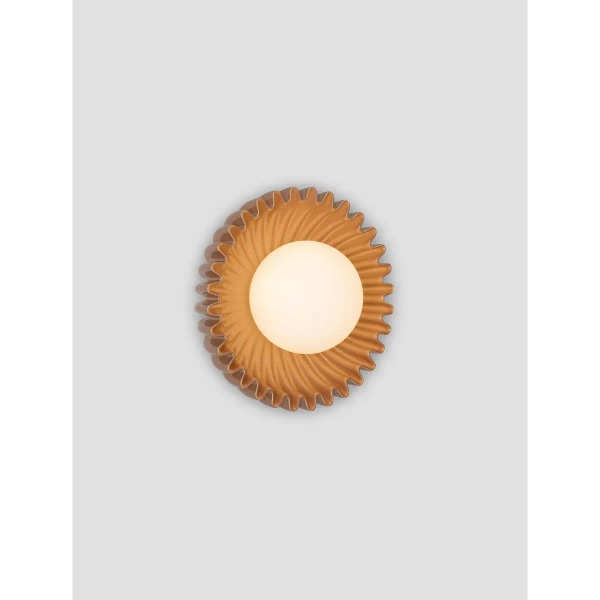 Okrągła lampa ścienna ALMENDA LE45272 ceramiczna karmelowa