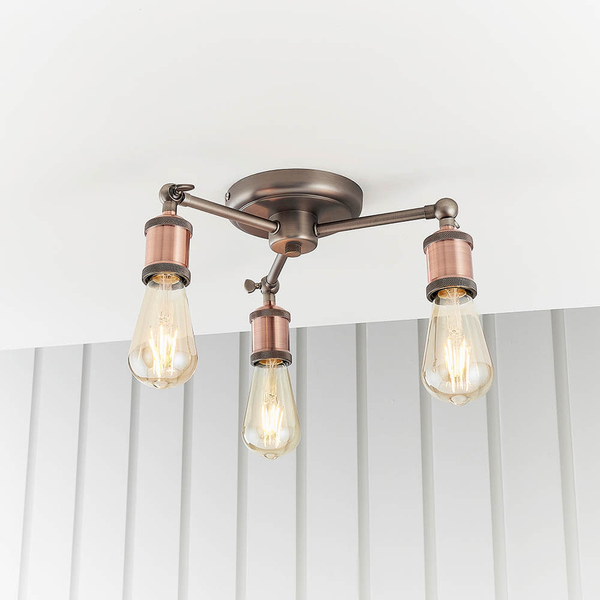 Lampa sufitowa do salonu Hal 76124 regulowana miedziany cyna