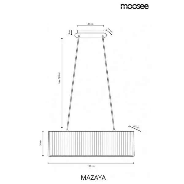 Ryflowana lampa wisząca MAZAYA biała MSE1501100607 1xLED 71,5W nad stół