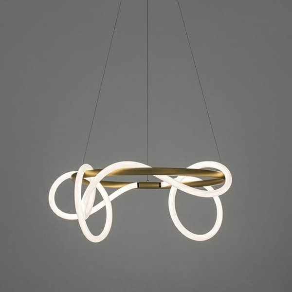 Wisząca lampa designerska Serpiente LED 32W nad stół złota
