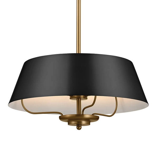 Zwisająca lampa Luella KL-LUELLA-3P-BKB 3-źródła światła mosiężna czarna