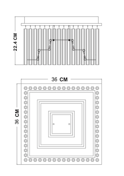 Sufitowa lampa Vince 68567-21 szklane pręty LED 21W chrom