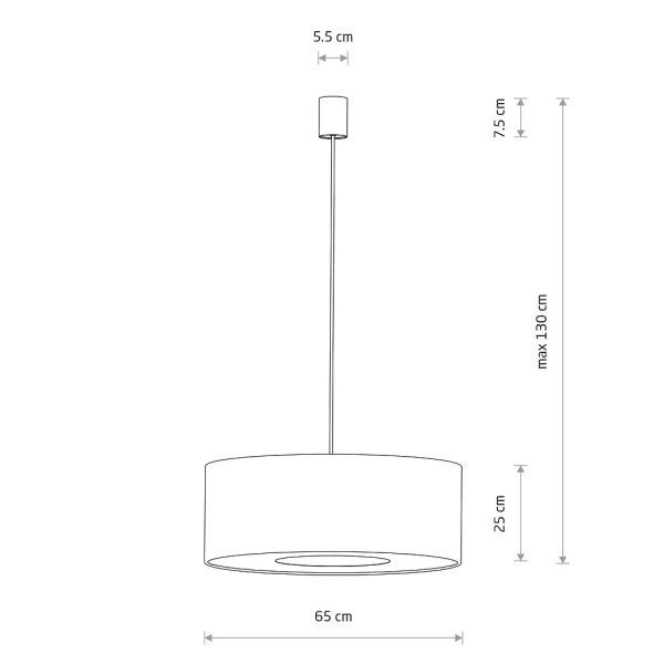 Abażurowa wisząca lampa CEDRO 11666 tkaninowa beżowa