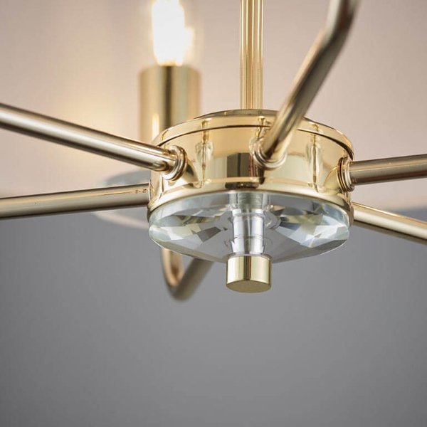Lampa wisząca Nixon 70561 Endon abażur na łańcuchu ecru mosiądz