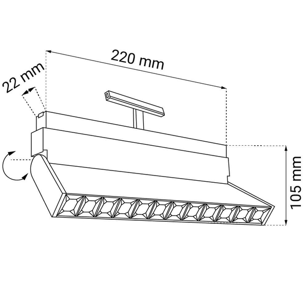 Lampa na szyny magnetyczne Komatsu 6499 Shilo LED 12W 4000K metalowa czarna