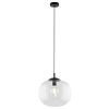 Szklana lampa wisząca VIBE 4817 do sypialni kula czarny przezroczysty