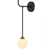 Modernistyczna ścienna lampa 22054 tuba kula mosiądz opal