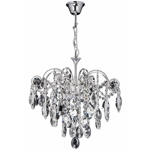 Żyrandol wiszący na łańcuchu VEN W-1364/4  CHROM crystal glamour chrom