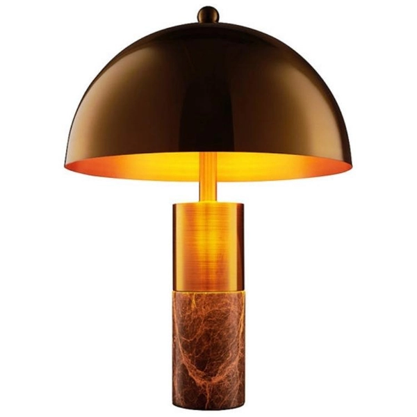 Lampka stołowa do salonu Como DN922 Step metalowa grzybek złoty