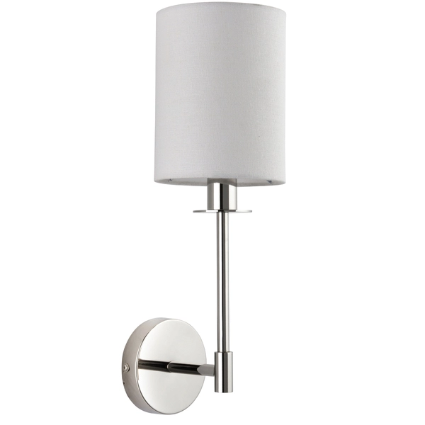 Abażurowa lampa ścienna L&-199497 Light& tuba biała nikiel