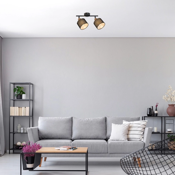 Sufitowa lampa regulowana Miguel 3245 do jadalni nad stół drewno czarna