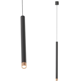 Wisząca lampa kierunkowa Q I sopel czarny do salonu tuba