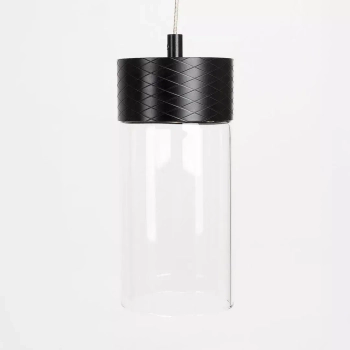 Podłużna lampa wisząca FUSION P0640 LED 7W 3000K szklana czarna